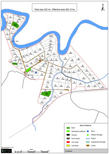 Dairy farm map plus legend